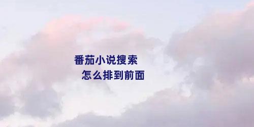 番茄小说搜索 怎么排到前面